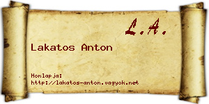 Lakatos Anton névjegykártya